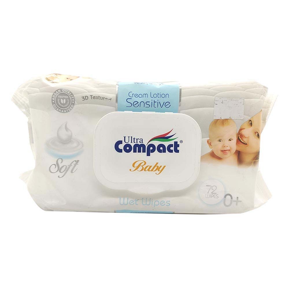 Ultra Compact Baby Wipes Cream Lotion  72 PCS